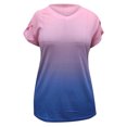 thumbnail image 5 of Clearance LYXSSBYX Womens Shirts Short Sleeve V Neck Clearance Women's Summer Casual Pullover V-Neck Loose Type Short Sleeve Ladies Petal Sleeve, 5 of 5