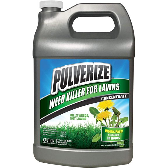 Pulverize Weed Killer Spray for Lawns - Safe on Grass - Fast Acting, Weed Killer -1 Gallon Concentrate
