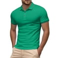 thumbnail image 4 of Afdoent Men's Polo Shirt Male Summer Fashion Silk V Neck Shirt Short Sleeve Male Casual Polo Shirts Classic Comfortable, 4 of 5