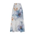 thumbnail image 5 of Women's Printed Elastic Waistband Pleated Pocket Skirt With Mid Calf Skirt White XXXL, 5 of 5