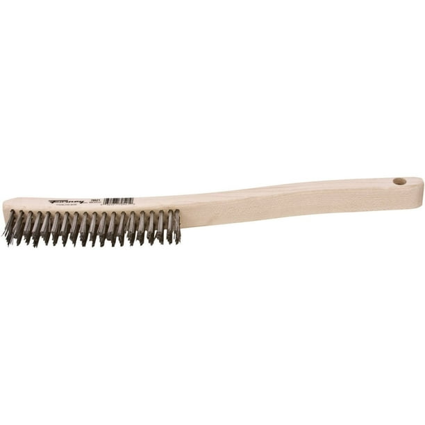 Cepillo de alambre para rayar Forney 70521 de acero inoxidable con mango de madera