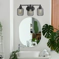 thumbnail image 4 of Elegant Designs 22" Industrial Farmhouse 3 Light Metal Birdcage Decorative Wall Mounted Vanity Fixture with Matching Metal Oval Backplate For Bathroom, Entryway, Hallway, Vanity, Black, 4 of 7