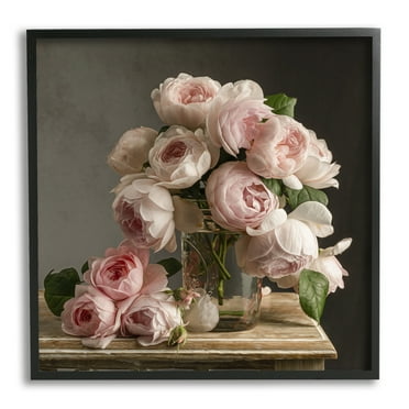Stupell Industries Classical White Pink Roses Arrangement Jar Vase , 24 x 24, Design by Leah McLean