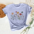 thumbnail image 6 of PVCS Womens Tops Women Mother's Day Gift Mom Flower Print Short Sleeve Round Neck Tshirt Pattern Top, 6 of 7