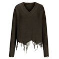 thumbnail image 5 of Yokua Women's Pullover Sweaters Long Sleeve V Neck Cute Knitted Casual Sweater, 5 of 7