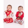 thumbnail image 6 of Character Infant Baby Holiday Take Me Home, Bib, Long-Sleeve Bodysuit, and Pants Outfit Set, 3-Piece Sizes Newborn-12 Months, 6 of 12