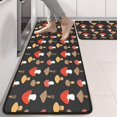 thumbnail image 2 of Kitchen Rugs Sets Of 2,Red Brown Mushroom Black Pattern Anti Fatigue Kitchen Mat Rugs Non Slip Washable,Decorative Kitchen Floor Mats for Kitchen,Sink,Laundry,17"x47"+17"x47", 2 of 5