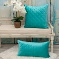thumbnail image 2 of Parkland Collection Milo Transitional Quilted Aqua Throw Pillow, 2 of 7