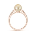 thumbnail image 2 of ANGARA Golden South Sea Cultured Pearl and Leaf Ring with Diamonds in 14K Rose Gold for Women | June Birthstone, Birthday, Anniversary, Jewelry Gift for Women | Pearl Ring, 2 of 8