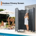 thumbnail image 4 of Jostyle 8 Panel All-Weather Room Divider Privacy Screen, Durable Folding Partition with Sturdy Pine Frame & Premium UV-Resistant Polypropylene Slate Gray, Waterproof Windproof Indoor Outdoor Use, 4 of 10