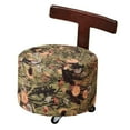 thumbnail image 1 of Lipstore Pouf Mobile Tabouret Roulant avec Roues Accent Chaise de Coiffeuse à Roulettes pour Changer de Chaussures Repose-Pieds pour Couloir Appartement Ferme Vert Floral, 1 of 8