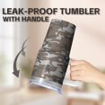 thumbnail image 5 of Leak-Proof 20oz Double Wall Stainless Steel Tumbler with Handle, Geometric Texture Insulated Travel Coffee Mug and Straw, 5 of 5
