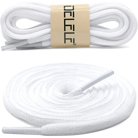 

Rush 2 pairs of oval shoelaces sports shoelaces are suitable for sports / running shoes 51.18 Inch（White） S3119