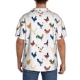 thumbnail image 3 of Gukieu Various Rooster Print Men's Short-sleeved Shirts, Button-down Pocket Shirts, T-shirts, Beach Vacation Travel Summer Clothing-4X-Large, 3 of 5