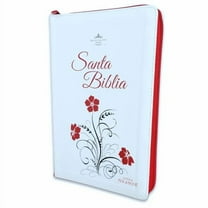 Biblia para Mujer con Cierre Letra Grande 12 puntos RV1960 imit piel roja floral con indice y canto floral