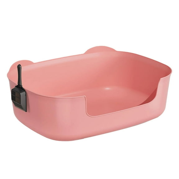 Large Cat Litter Box, 16x12x6 Inch Open Top Tray with Low Entry for Indoor Cats & Kittens, Durable Litter Pan for Rabbits and Small Pets, Easy-Clean Pet Toilet Supplies