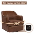 thumbnail image 6 of Carolayne Leather Accent Chair, 360°Swivel Accent Chair Set of 2, Modern Upholstered Accent Armchair Waterproof for Bedroom Living Room, Dark Brown, 6 of 7
