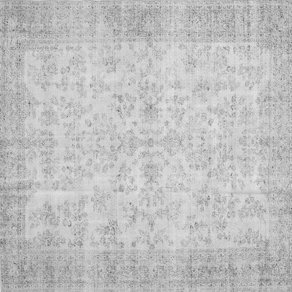 Ahgly Company Indoor Square Abstract Gray Contemporary Area Rugs, 5' Square