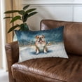 thumbnail image 3 of Hello Winter Bulldog Welcome Snowy Night Watercolor Vintage Quilt Pillowcase Dog Lover Gifts Idea Throw Pillow Cover Bed Home Decor - 01011, 3 of 5