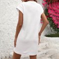 thumbnail image 5 of kttectoa Crewneck Short Sleeve Dress for Ladies Ribbed Pockets Casual Sun Dress Solid Dresses Flowy Dresses for Women Comfy Dress for Street Wear, 5 of 5