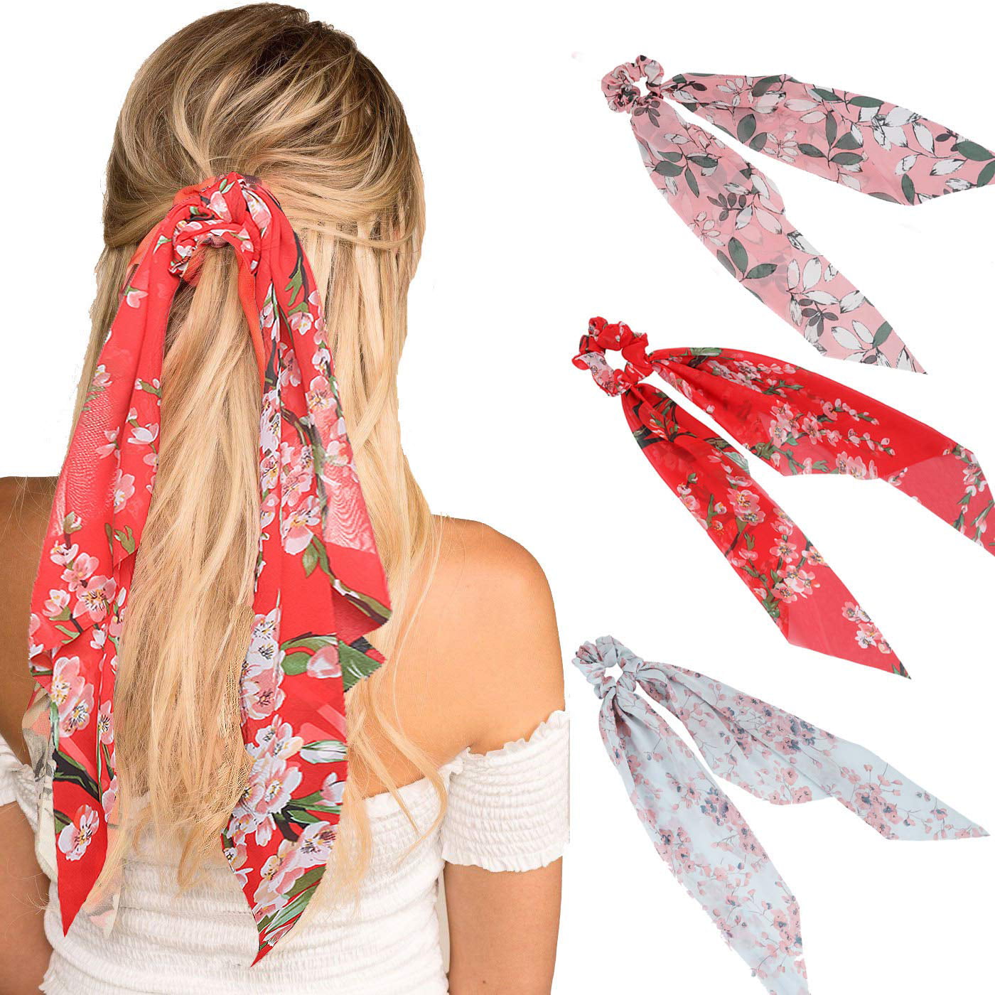 Fashion Cashew Flowers Bandana Elastic Hair Scrunchies Ponytail Holder Hair Ties