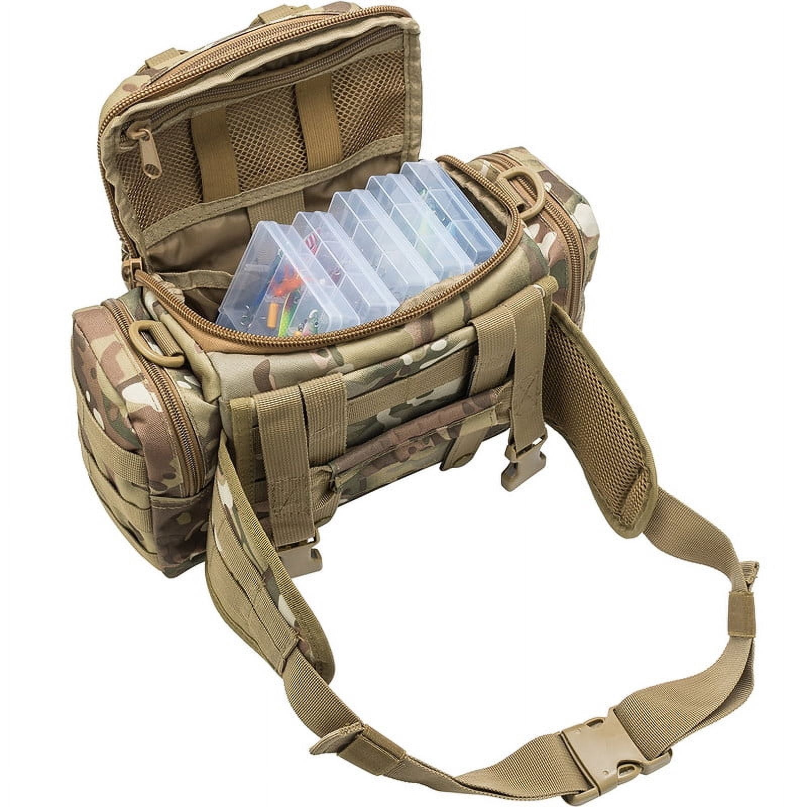 Dr. Fish Fishing Tackle Boxes Starter Kit with Camo Bag 60-Piece Lure Kit Soft Plastics for Trout, Bass & Salmon