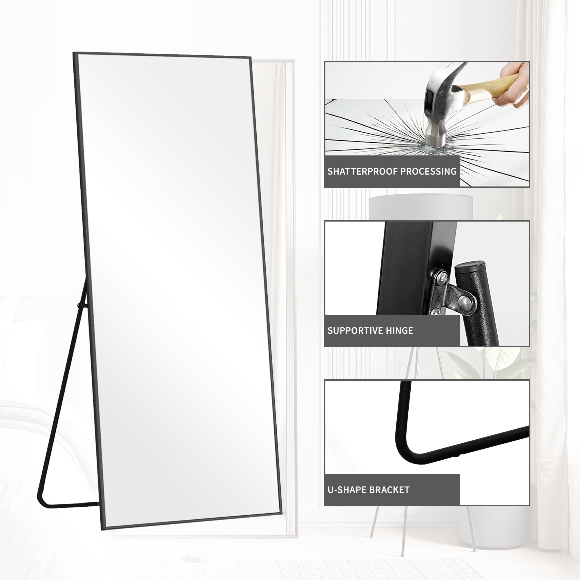 MAYEERTY 64x21 Wall Mounted Vanity Mirror Modern Bathroom Vanity Mirror for Bedroom