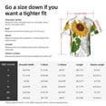 thumbnail image 3 of Yiaed Plump Sunflower And Sketch Print Hawaiian Shirt for Men Short Sleeve Button Down Shirts Beach Shirts for Men-Small, 3 of 5