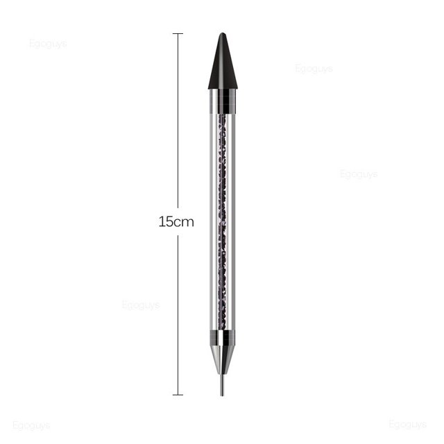 Bolígrafo de cera para punteado de Metal acrílico de dos cabezales, recogedor de gemas de diamantes de imitación, tachuelas para decoración de uñas, herramientas de perforación de punto DIY, 1 ud. Tan Jianjun unisex