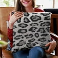 thumbnail image 6 of Plutus Gray Silver Jaguar Animal Faux Fur Luxury Throw Pillow - Double sided 20" x 36" King, 6 of 7