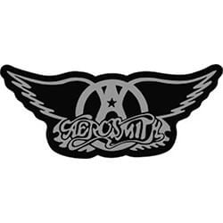 2.375" Aerosmith Logo On Silver Heavy Duty Metal Emblem Sticker 