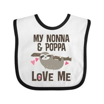 Inktastic Nonna and Poppa Granddaughter Sloth Girls Baby Bib