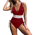thumbnail image 2 of GZWYHT Maillot de Bain pour Femmes Maillots de Bain pour Femmes Maillot de Bain Conservateur Maillot de Bain Gainant pour Femmes Ensembles Maillot Froncé avec Coussinet de Poitrine Maillot de Bain une Pièce Femmes Maillots de Bain Gainants Rouge P, 2 of 5