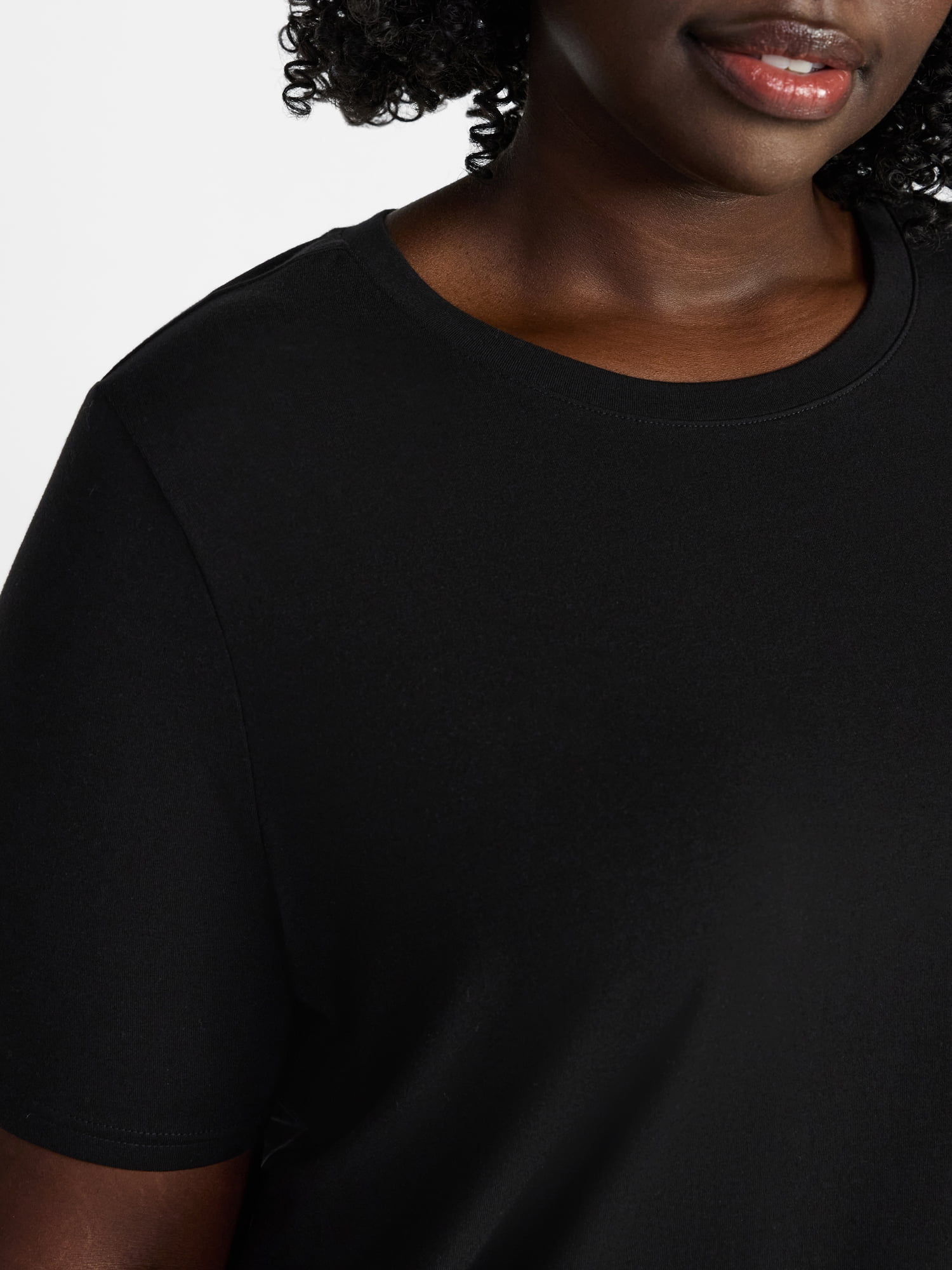 Terra & Sky Women's Plus Size Crewneck Tee with Short Sleeves, Sizes 0X-5X