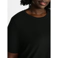 thumbnail image 4 of Terra & Sky Women's Plus Size Crewneck Tee with Short Sleeves, Sizes 0X-5X, 4 of 5
