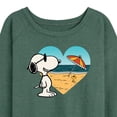 thumbnail image 3 of Peanuts - Summer Edition - Snoopy Hearts the Beach - Women's Lightweight French Terry Long Sleeve Shirt, 3 of 5