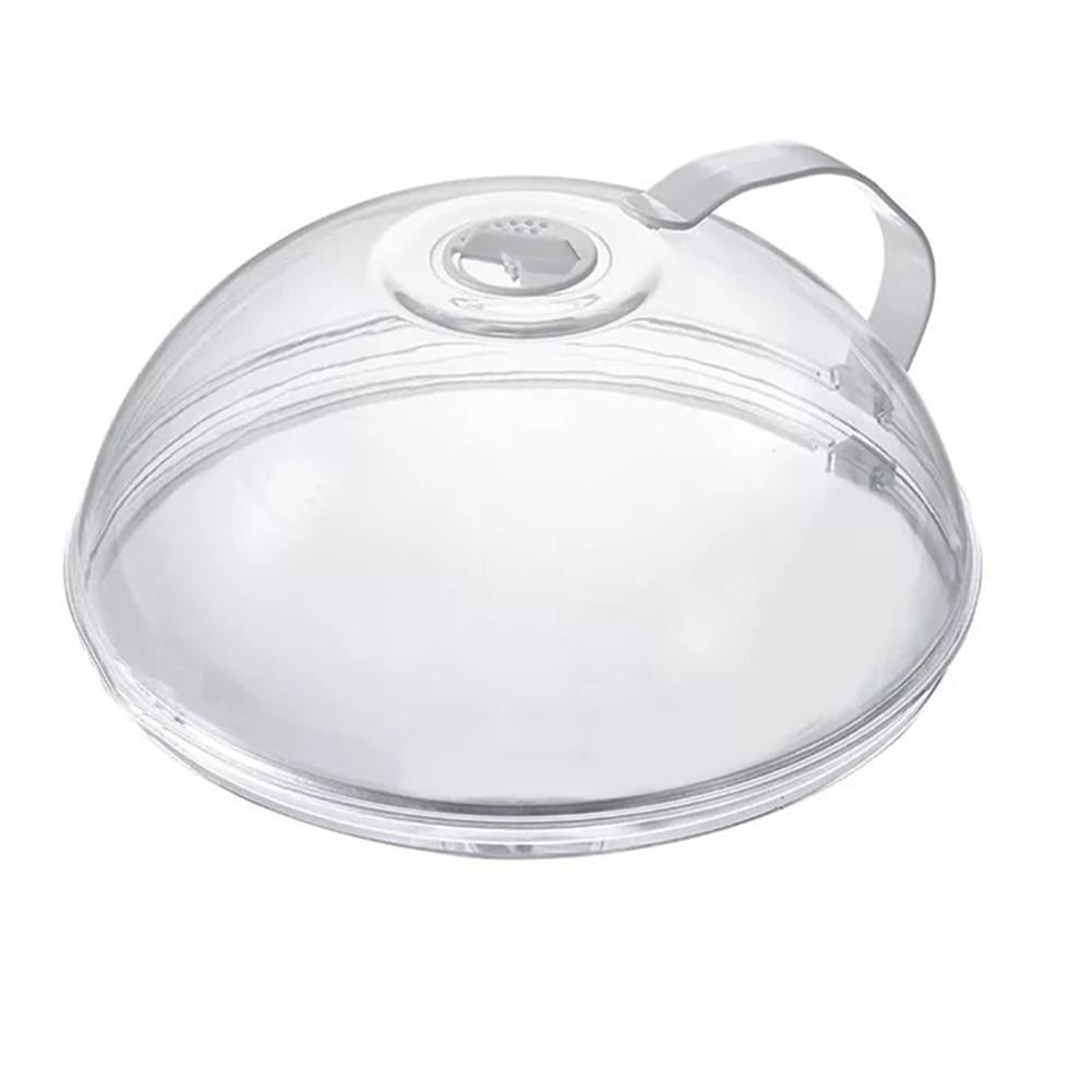 Microwave Food Cover 10.4 Inch Splatter Proof Lid with Steam Vent and Easy Grip Handle Dishwasher Safe Plastic Cookware Accessory for Refrigerator & Oven