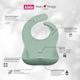 thumbnail image 5 of Abiie Ruby Wrapp Silicone Bibs for Babies with Front Pocket - Waterproof Bib - Stain Resistant - Silicone Toddler Bibs (Grey), 5 of 6