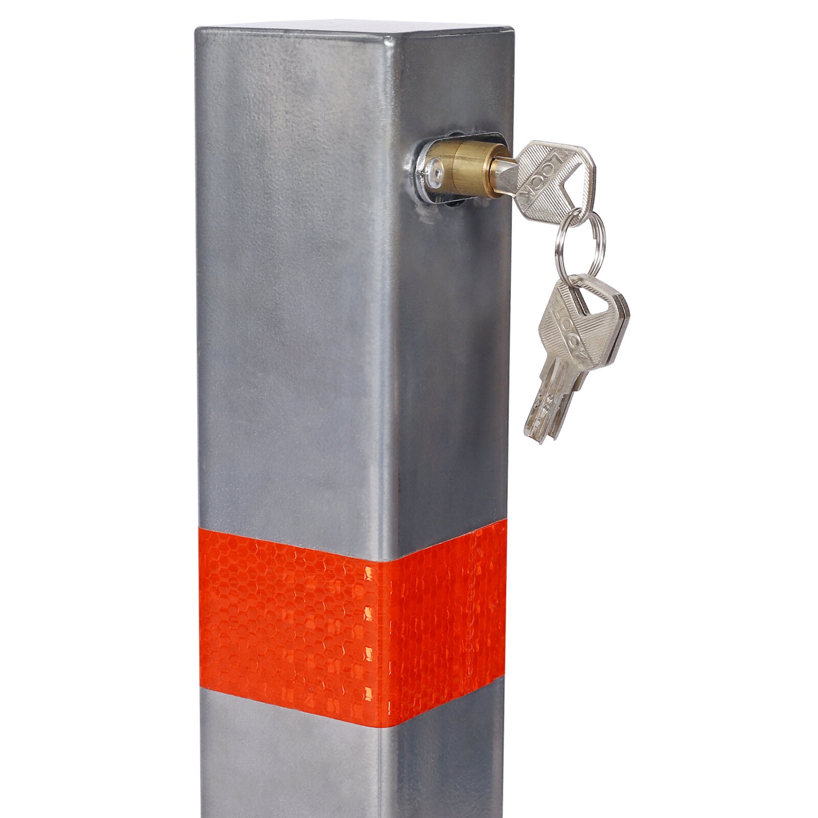 , Parking bollard,pole barrier with lock ,car parking protection posts,home garage street decor ,parking barrier Square gray, Gray ,Steel ,