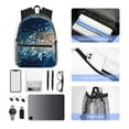 thumbnail image 6 of Picia White Jellyfish Dansing in the Ocean Large Capacity Backpack Classic Style Backpack Casual Backpack Water-Resistant School Work Travel Outdoor Backpack, 6 of 8