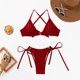thumbnail image 5 of Gibobby Conjunto de bikini sexy Traje de baño para mujer Conjunto de bikini de dos piezas Traje de baño sexy con cordones(Rojo,XL), 5 of 5