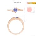 thumbnail image 4 of ANGARA Natural Bar-Set Solitaire Round Tanzanite Bypass Ring in 14K Rose Gold for Women (Size-5mm) | December Birthstone, Birthday, Anniversary, Jewelry Gift for Women | Natural Tanzanite Ring, 4 of 9