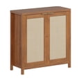 thumbnail image 3 of Freestanding Rattan Storage Cabinet with Doors & Adjustable Shelves, Accent Floor Storage Cabinet, Modern Sideboard Buffet Cabinet for Living Room, Dining Room, Kitchen, 3 of 7