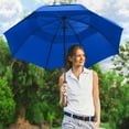 thumbnail image 3 of The Typhoon Tamer 62 Inch Vented Windproof Double Canopy Large Golf Umbrella for Rain & Wind, Strong Fiberglass Oversized Lightweight Professional Quality Golfers Umbrella for Men & Women, Royal Blue, 3 of 5