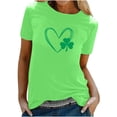 thumbnail image 1 of Besolor T-Shirts de la Saint-Patrick pour Femmes Été Col Rond Manches Courtes Tuniques Tops Décontractés Blouse Graphique Ample, 1 of 6