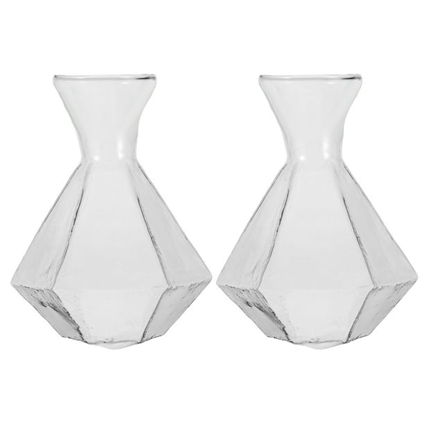Jarrón de vidrio transparente de 2 piezas para la propagación de plantas hidropónicas de escritorio, maceta de vidrio transparente para decoración del hogar y la oficina
