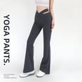 thumbnail image 2 of Leggings acampanados, pantalones de Yoga para mujer, cintura alta, pierna ancha, gimnasio, Fitness, deportes, pantalones acampanados negros, pantalones de baile latino, 2 of 5