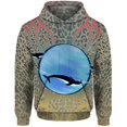 thumbnail image 3 of Sudadera con capucha con estampado 3D de cuervo, esqueleto, ballena y gato para hombre, patrón de demonio, manga larga, informal, cómoda, holgada, 3 of 5