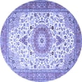 thumbnail image 1 of Ahgly Company Machine Washable Indoor Round Medallion Blue Traditional Area Rugs, 8' Round, 1 of 4