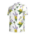 thumbnail image 3 of Daiia Lavender Flowers Pattern Men’s Polo Shirts,Solid Deck Shirt,Classic Fit, Breathable Cotton Polo for Casual and Sport Wear-Small, 3 of 9